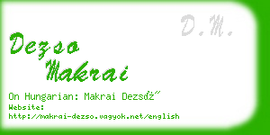 dezso makrai business card